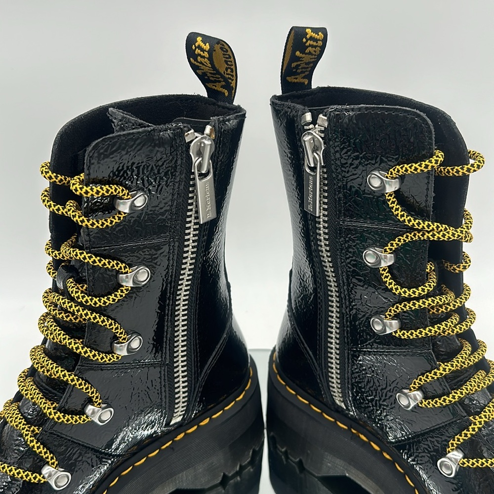 Dr. Martens Ghilana Max Distressed Patent Leather Platform Boots - Picture 7 of 13